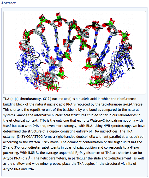 TNA NMR structure